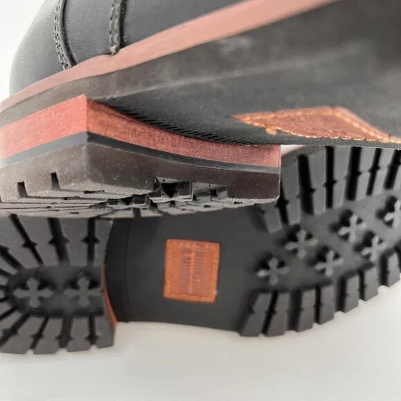 Johnston & Murphy Chadwick Boots Size 10.5M Black Leather EVA Rubber Lug Sole - Picture 16 of 16